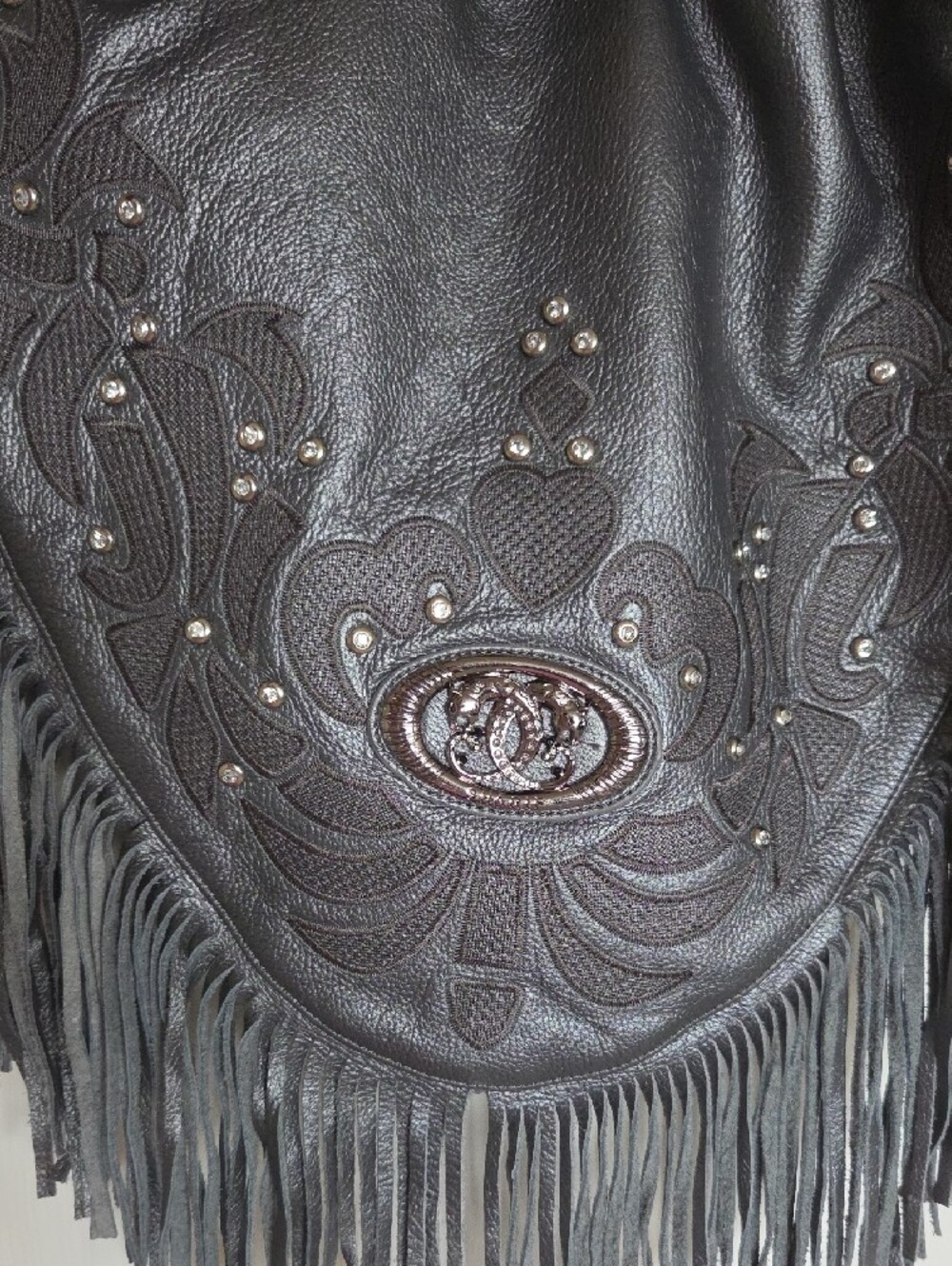 Sharif Gray Bling Fringe Shoulder Bag - Picture 8 of 12